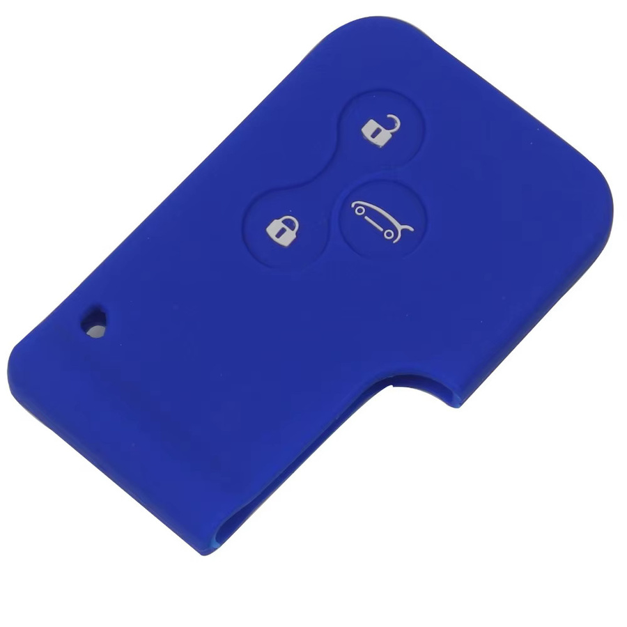 Jingyuqin Silikonkautschuk Autoschlüsseletui für Renault Megane R.S. Scenic 3-Tasten Smart Key - Bild 3