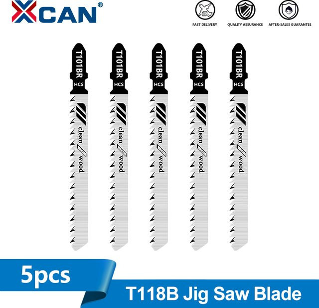 XCAN T101BR Stichsägeblätter Set aus HCS mit T-Schaft für Holz und Metall, 5 Stück - Bild 1