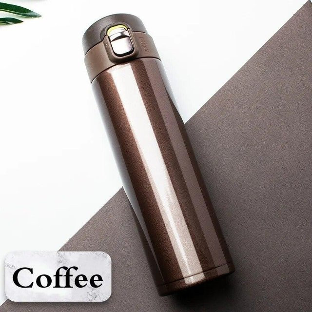 Mango Event Thermoskanne aus Edelstahl mit Springverschluss für Kaffee und Tee, Kaffeebraun, 500 ml - Bild 1