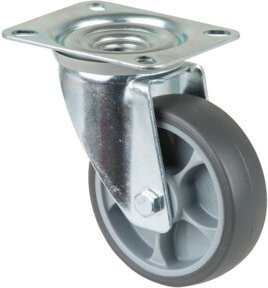 BS Transportrolle L400.B44.101 Lenkrolle mit Raddurchmesser 100 mm in Grau - Bild 1