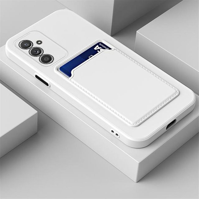 Handyhülle mit Kartensteckplatz für Samsung Galaxy A55 5G A54 A53 A52s A34 A33 A32 A16 A15 A14 A13 A12 A51 A26 A36 in Weiß - Bild 1