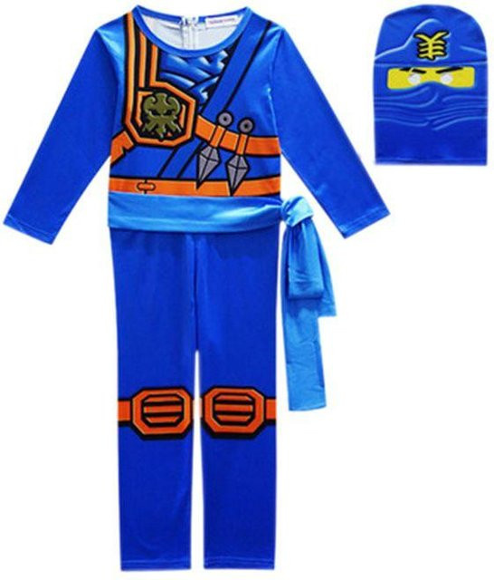 FluxAtelier Ninjago Kai Jay Cosplay Partykleidung, Blau, 110cm - Bild 1