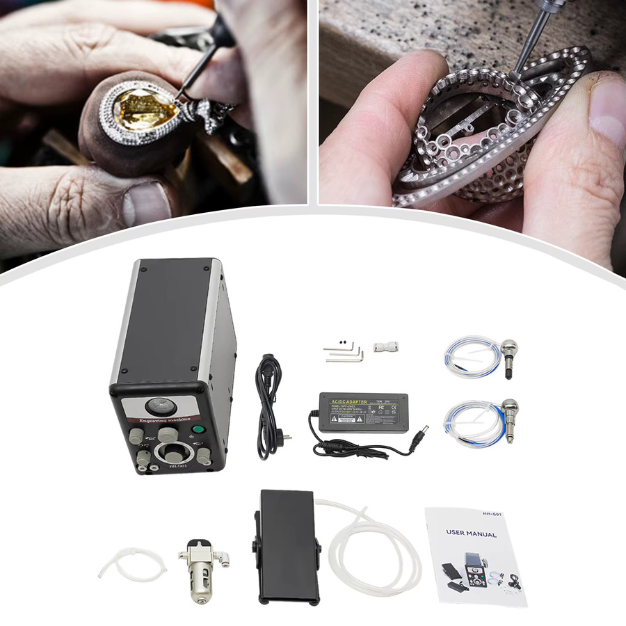 Bymaocar Elektrischer Pneumatischer Gravierhammer 80W in Schwarz, Einstellbarer Druckluft-Gravierstift 0-60psi für Schmuck und Heim- oder Gewerbenutzung - Bild 6