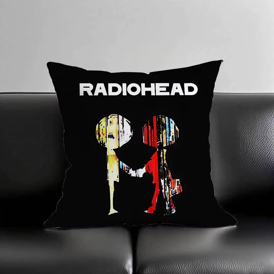 52TOYS Radiohead Rock Band Kissenbezug im Vintage-Stil, Schwarz, B/T/H: 40 x 40 x 40 cm - Bild 2