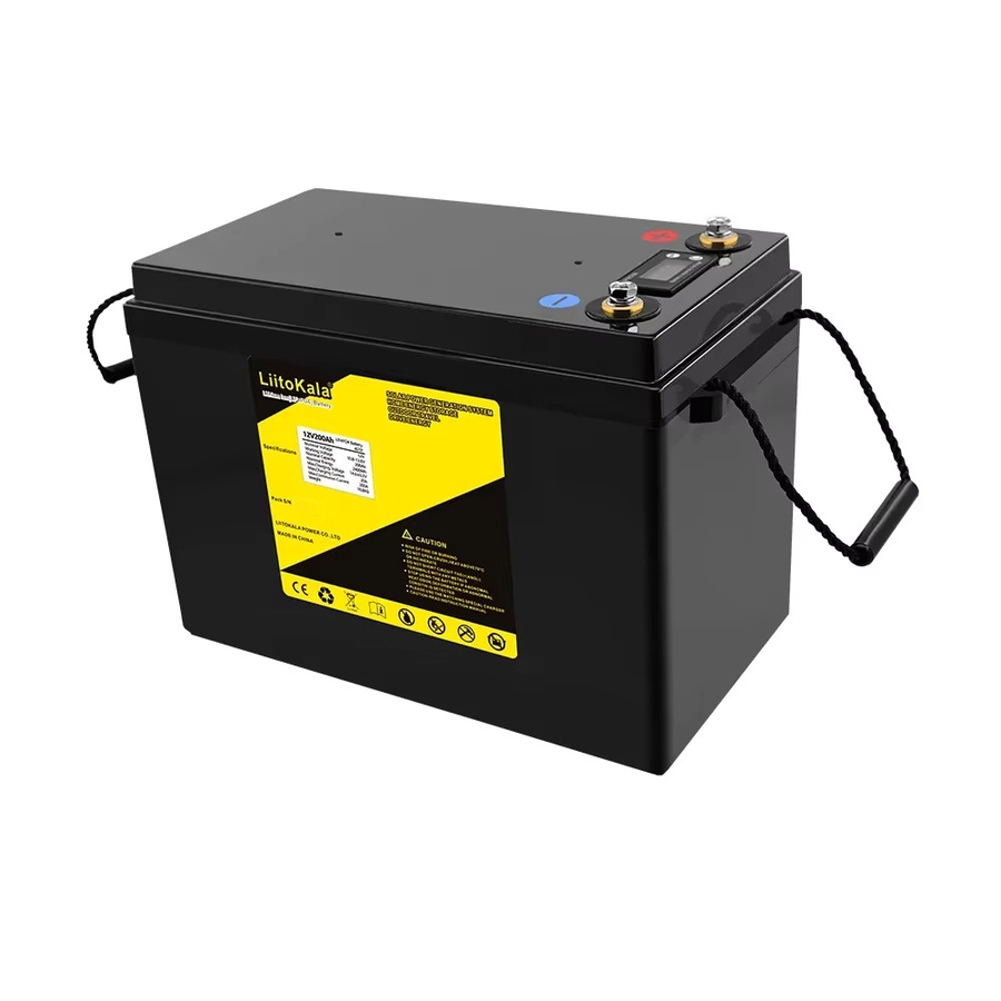 LiitoKala LiFePO4 Batterie 12,8V 200Ah mit LCD Spannungsanzeige in Schwarz - Bild 3