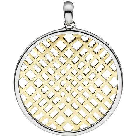 Colfem Anhänger rund, 925 Sterling Silber, bicolor vergoldet, Unisex - Bild 1