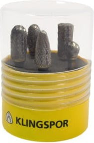 Klingspor HF100BOX5 Fräser Set mit Kreuzverzahnung in Silber, Durchmesser: 9,6 mm, Breite: 6 mm - Bild 1