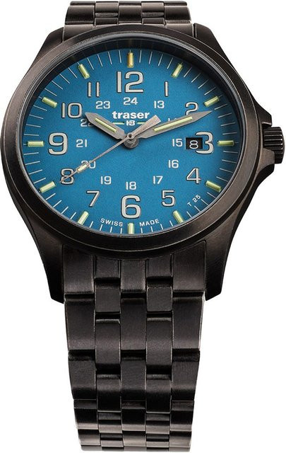 Traser Armbanduhr, Quarz, Edelstahl, Blau, 42 mm, Herren - Bild 1
