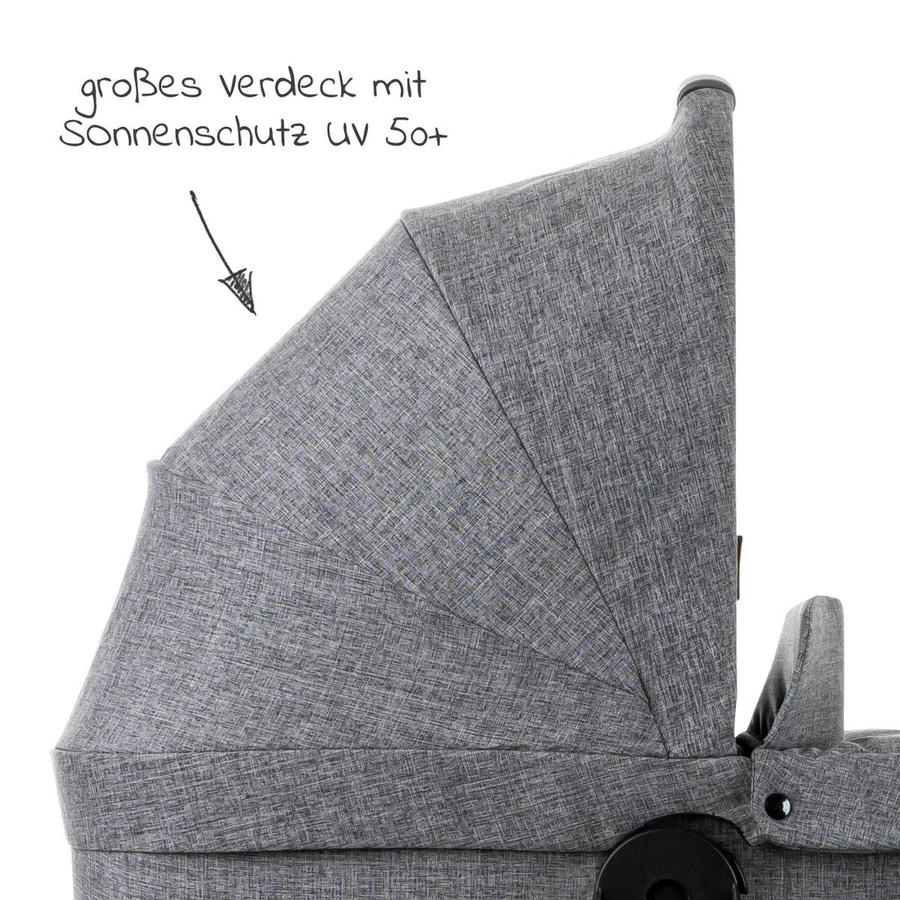 ABC Design Babywanne für Buggy Flash in Woven Graphite (Grau/Schwarz) - Bild 2