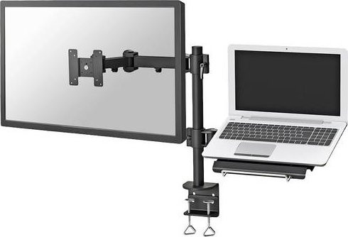 Neomounts Monitor-Tischhalterung FPMA-D960NOTEBOOK mit Notebook-Ablage, Schwarz, für Displays von 25,4 cm bis 68,6 cm, höhenverstellbar und neigbar, VESA 75x75 mm - Bild 1