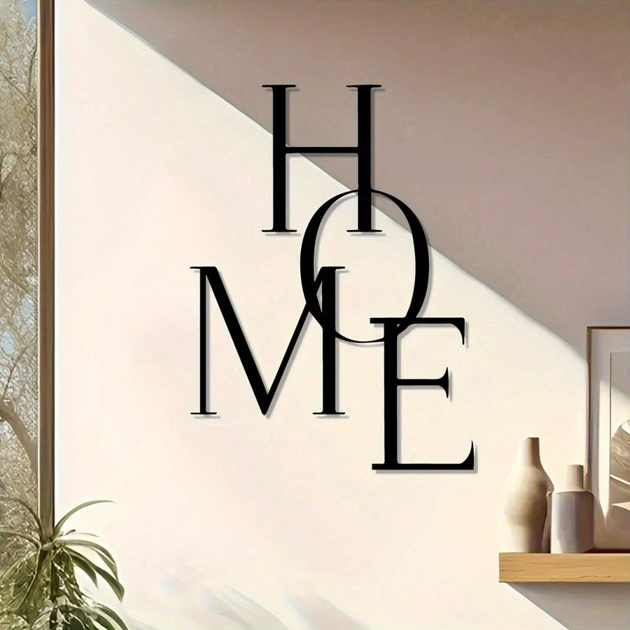 Vintage HOME Metall-Wandkunst in Schwarz als rustikale Eisen-Dekoration mit Buchstaben - Bild 4