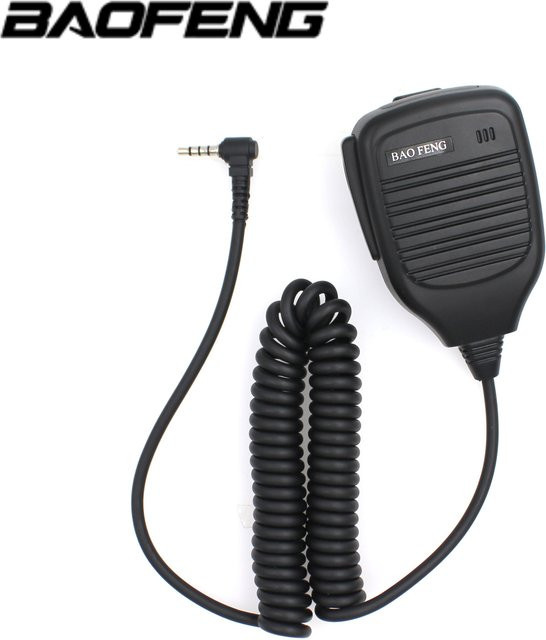 Baofeng Handmikrofon mit Lautsprecher und PTT-Taste für UV-3R Walkie Talkie, Schwarz, 3,5 mm Audio-Buchse - Bild 1