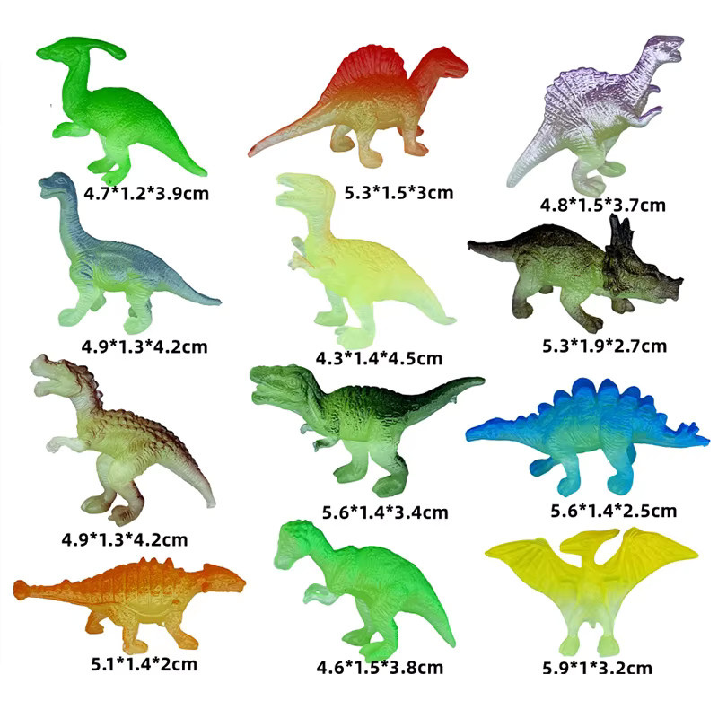Monssjay Dinosaurier Figur, Gummi, Bunt / Mehrfarbig, 12-teiliges Set - Bild 5