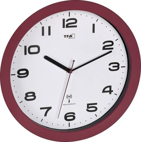 TFA Dostmann Funk Wanduhr Blau mit Leisegang-Uhrwerk, Breite: 32,0 cm, Höhe: 5,0 cm - Bild 1
