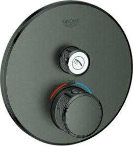 Grohe Fertigset Grohtherm Smartcontrol Graphit Duscharmatur mit Einhebelmischer und Safety Stop, Wandmontage, Gunmetal - Bild 1