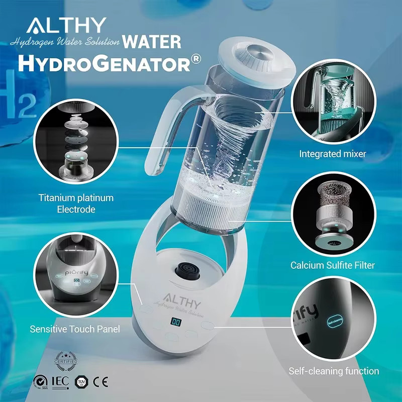 MUFU Wasserstoffwasser-Krug mit SPE PEM Technologie und Calciumsulfit-Filter, Weiß, Glas - Bild 2