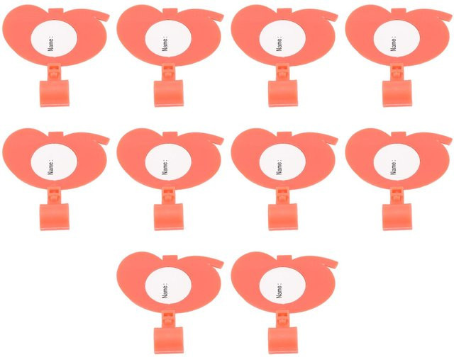 Koogeelife 10er Set Plastik Namensschild ID Identifikationsanhänger mit Clip für Stethoskop Schlauch in Pink - Bild 1