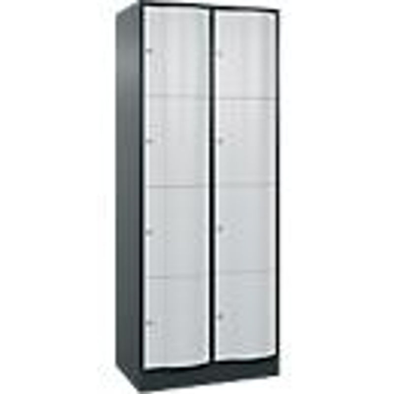 C+P Schließfachschrank Resisto mit 2 Abteilen und 8 Fächern, Farbe: Lichtgrau/Anthrazitgrau, B/T/H: 77,2 x 54,0 x 195,0 cm - Bild 2