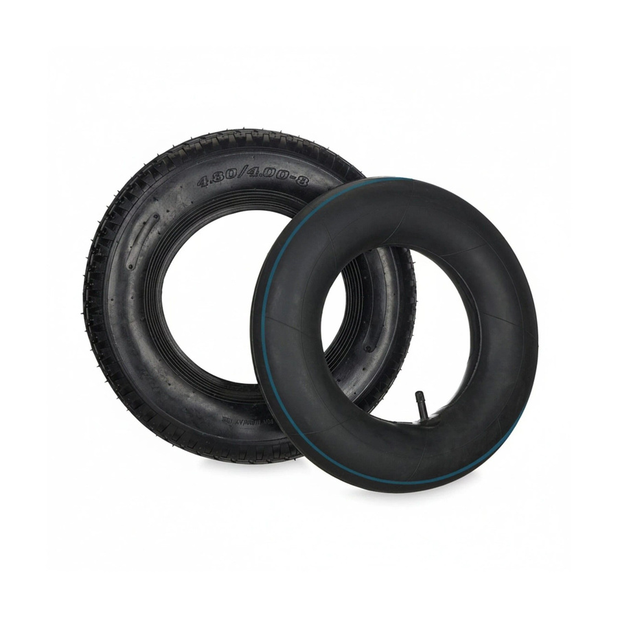 Relaxdays Schubkarrenrad aus Gummi in Schwarz mit Schlauch, Durchmesser: 40 cm, Breite: 10 cm - Bild 2