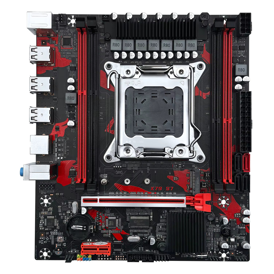 MACHINIST X79 S7 Motherboard in Schwarz mit Unterstützung für Intel Xeon E5 v1 & v2 LGA 2011 CPUs und DDR3 REG ECC RAM, Dual-Channel-Mainboard - Bild 4
