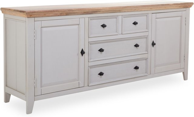 Kommode Sansibar Morsum aus Mango-Holz in Beige und Sand, B/T/H: 170 x 45 x 85 cm - Bild 1