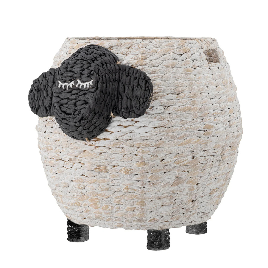 Bloomingville Mini Aufbewahrungskorb Dolly aus Wasserhyazinthe, weiß, Durchmesser: 50 cm, Höhe: 44 cm - Bild 1
