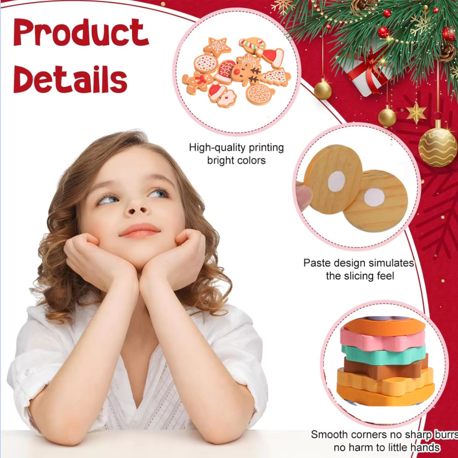 BizyKoady Weihnachts Cookie Spielset aus Holz in Mehrfarbig für Kinder zum Lernen und Backen - Bild 2