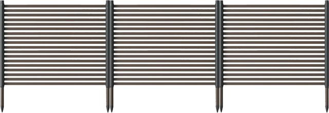 HiMISS No-Dig Outdoor Sichtschutz-Zaun-Set, 3-teiliger freistehender Metallzaun aus rostfreiem Edelstahl, Farbe: Braun, Höhe: 270 cm - Bild 1