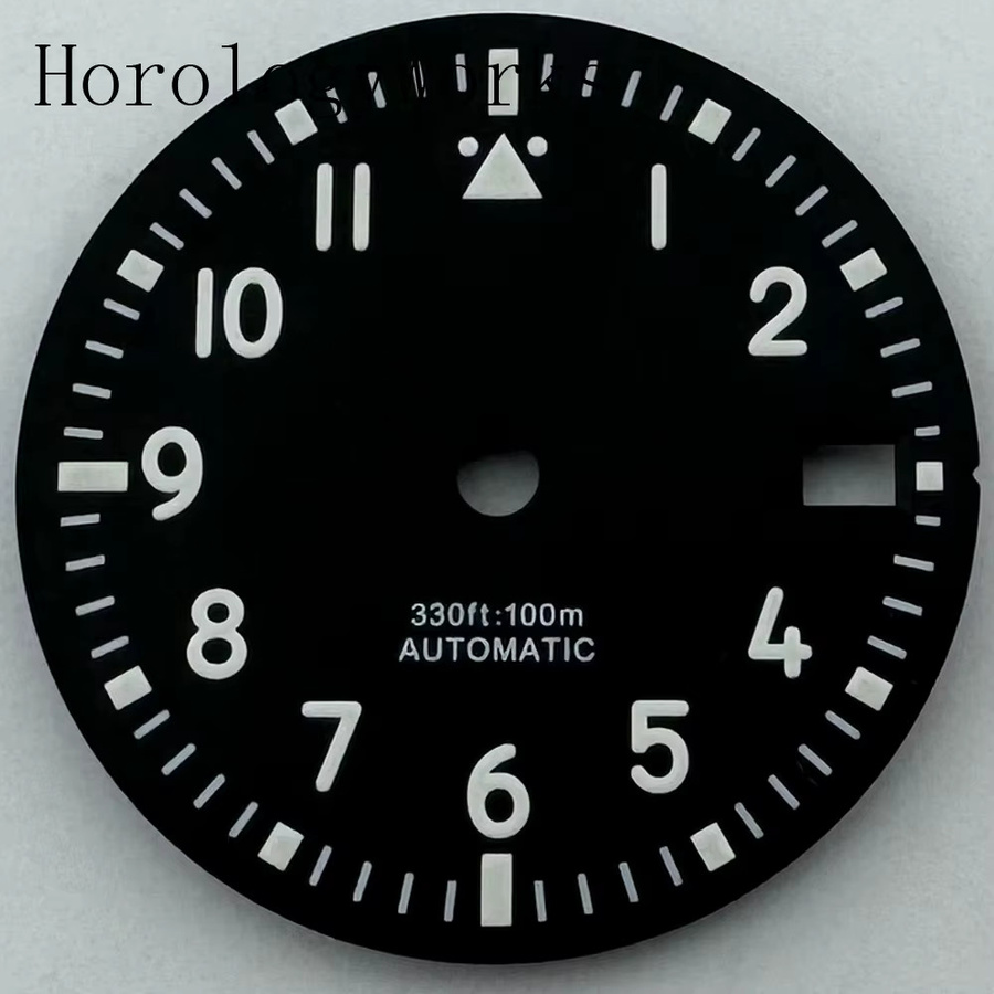 Uhrenteile Zifferblatt, 29 mm, Schwarz, Weiß, Blau, Grün, Unisex - Bild 2