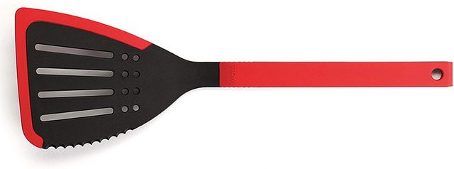 Woll Cook-It Jumbo Pfannenwender mit Silikonrand in Schwarz Rot, hitzebeständig - Bild 1