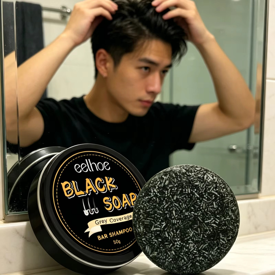 EELHOE Shampoo-Bar, Schwarze Seife, Tiefenpflege, Haare und Kopfhaut - Bild 4