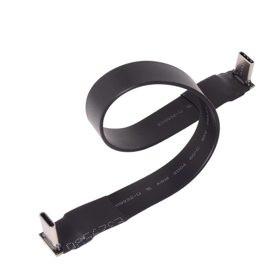 ADT-Link USB 3.2 Typ C auf Typ C Verlängerungskabel Gen2x2 Black Flat Soft Strip Data Flexibles Kabel - Bild 2