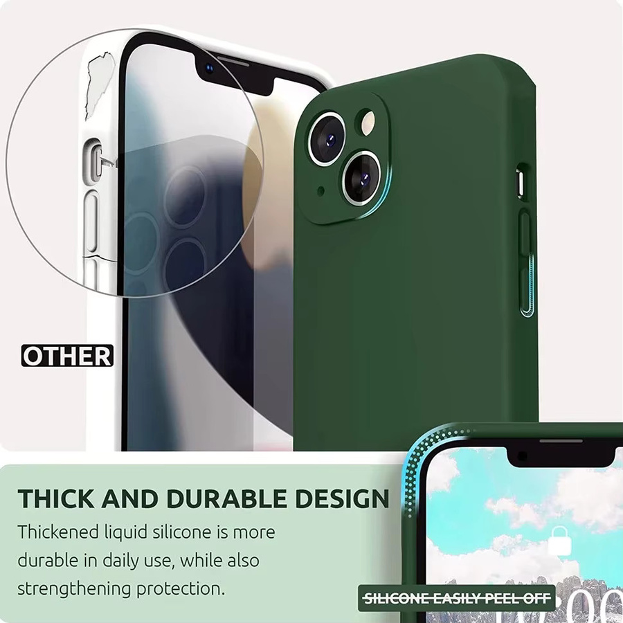 Luxuriöse Flüssigsilikon-Schutzhülle für iPhone 16, iPhone 15, iPhone 14, iPhone 13 und iPhone 12 Pro Max in Rot und Grün - Bild 1