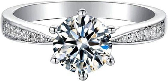 Wucifang Jewelry Ring, 925 Silber, Moissanit, Brillant, Damen - Bild 1
