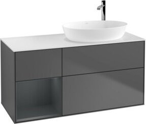 V&B Finion Waschtischunterschrank mit Wandbeleuchtung, Anthrazit lackiert, Breite: 120 cm, Tiefe: 50,1 cm, Höhe: 50,1 cm - Bild 1