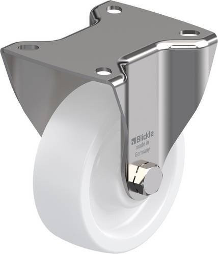 Blickle Bockrolle BKX-SPO 100G-1 aus Edelstahl in Weiß, Rad-Durchmesser: 100 mm, Tragfähigkeit (max.): 350 kg - Bild 1