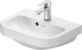 Duravit Handwaschbecken D-Code in Weiß mit Hahnloch und Überlauf, B: 45 cm, T: 33,5 cm