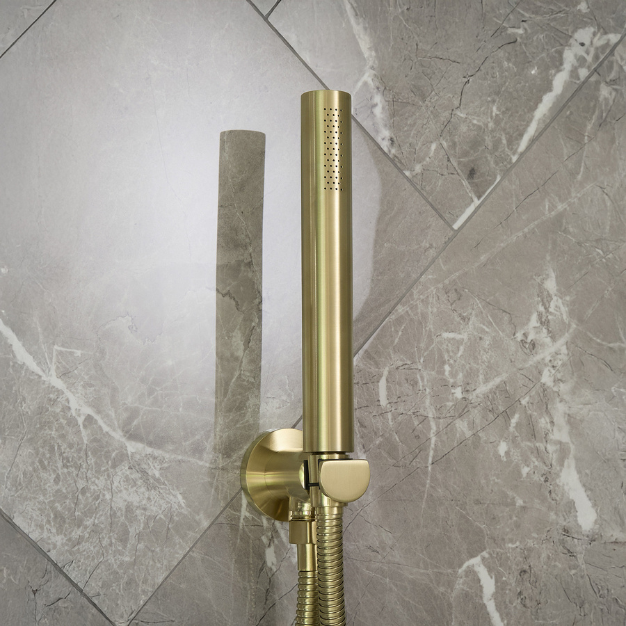 HudsonReed Stabhandbrause rund in matt satiniertem Gold aus Messing - Bild 1