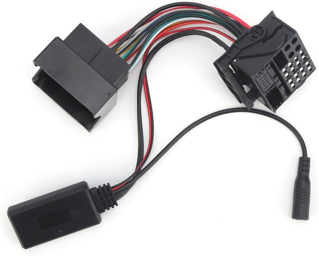 Qiilu 12-poliger Bluetooth 5.0 Aux Audio Adapter mit Mikrofon und 150 cm Kabel in Schwarz passend für Opel CD30 CDC40 CD70 - Bild 1
