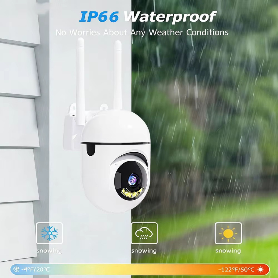 Carecam Pro WLAN Überwachungskamera mit 5MP HD-Auflösung, 355 Grad Sichtfeld, Nachtsicht, Bewegungserkennung, Sirene und Zwei-Wege-Audio in Weiß - Bild 4