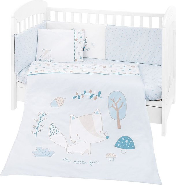 Kikkaboo Babybettwäsche 6-teilig in Blau mit Decke, Laken und Nestchen - Bild 1
