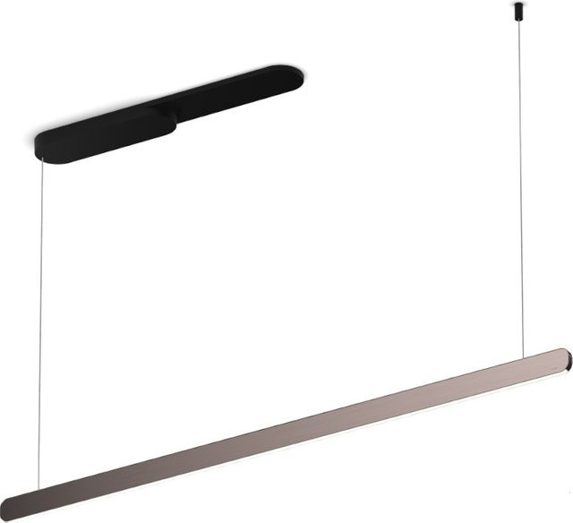 Occhio Mito linear volo 140 up LED-Pendelleuchte in Schwarz matt mit Phantom-Ausführung und Occhio air Modul für die Tischbeleuchtung - Bild 1