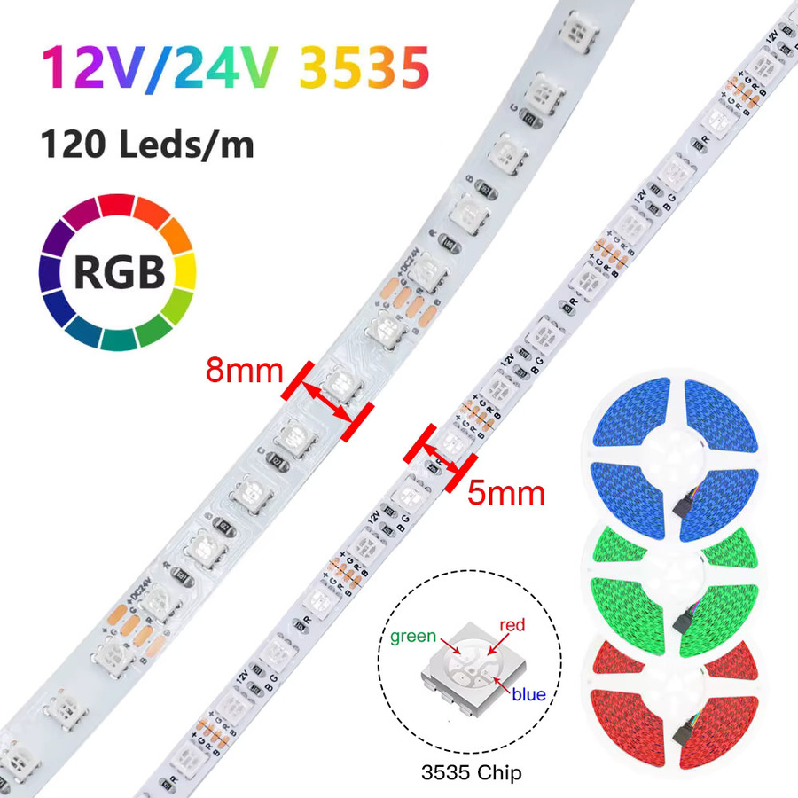 HAGAHA RGB LED Lichtstreifen Multicolour, 5m, 120 LEDs/m, SMD 3535, selbstklebend und zuschneidbar, ideal als TV Hintergrundbeleuchtung - Bild 2
