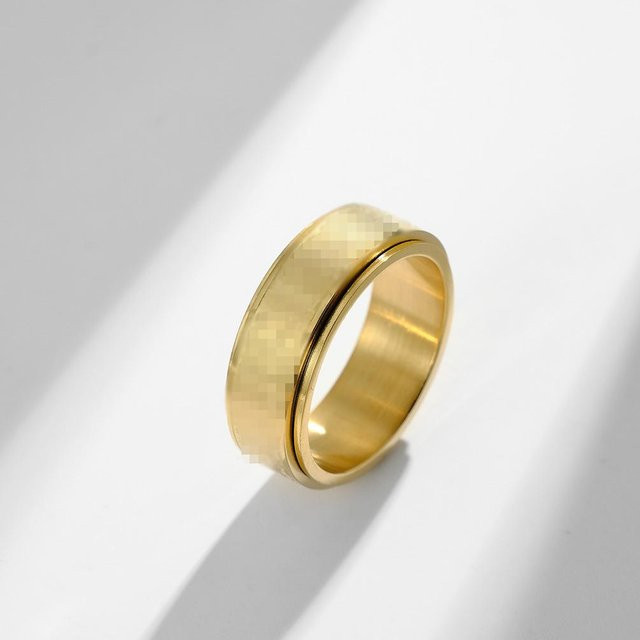 YIRAN Edelstahlring, drehbar, Gold, Unisex, Ringgröße 12 - Bild 1