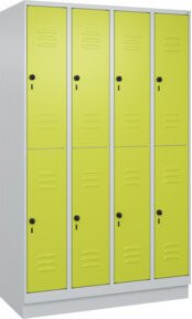 C+P Doppelstock-Spind Classic PLUS mit Sockel, 4 Abteile, Viridingrün, H x B x T: 195 x 120 x 50 cm - Bild 1