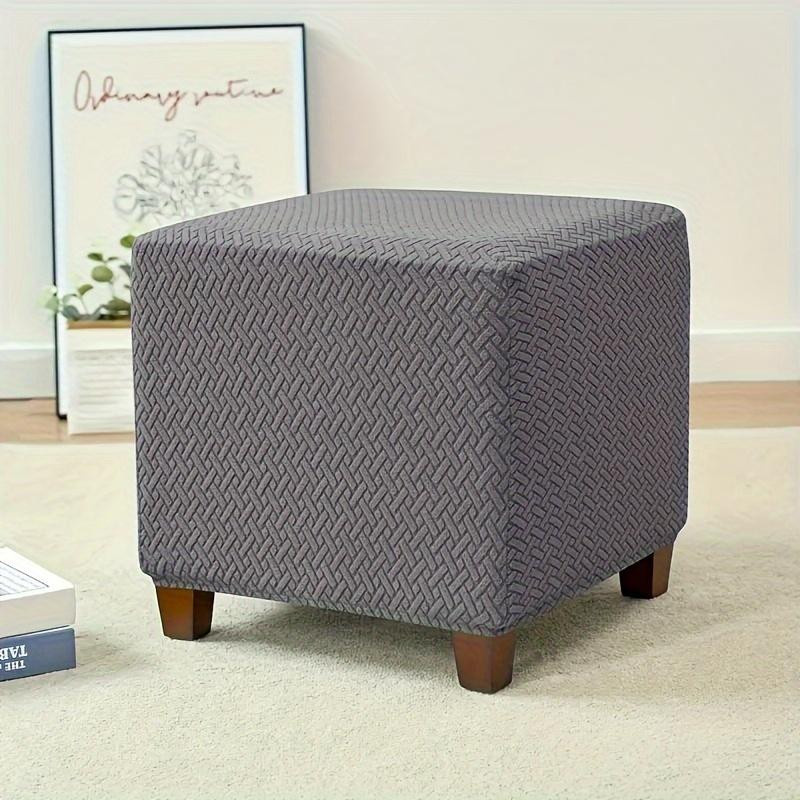 Stretch Ottoman Überzug in T-Form aus elastischem Jacquard-Polyester für Hocker und Fußstützen - Bild 2