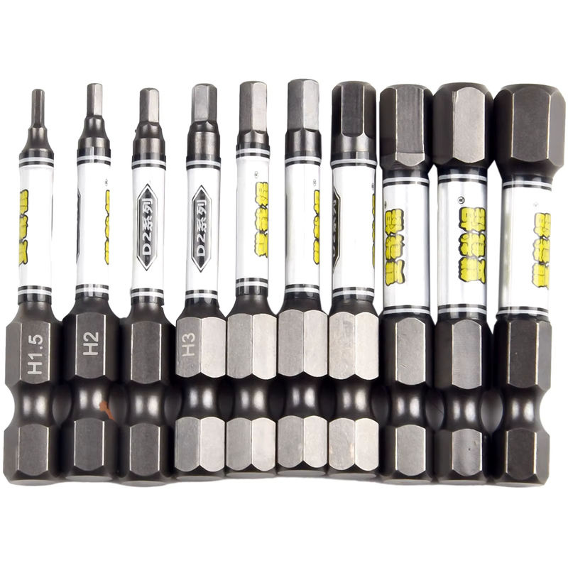 Vibratite 10er Set Magnetischer Bit Halter mit 10 Löchern für Kreuz, Sechseck und Torx, 1/4 Zoll Hex Shanks, Silber - Bild 2