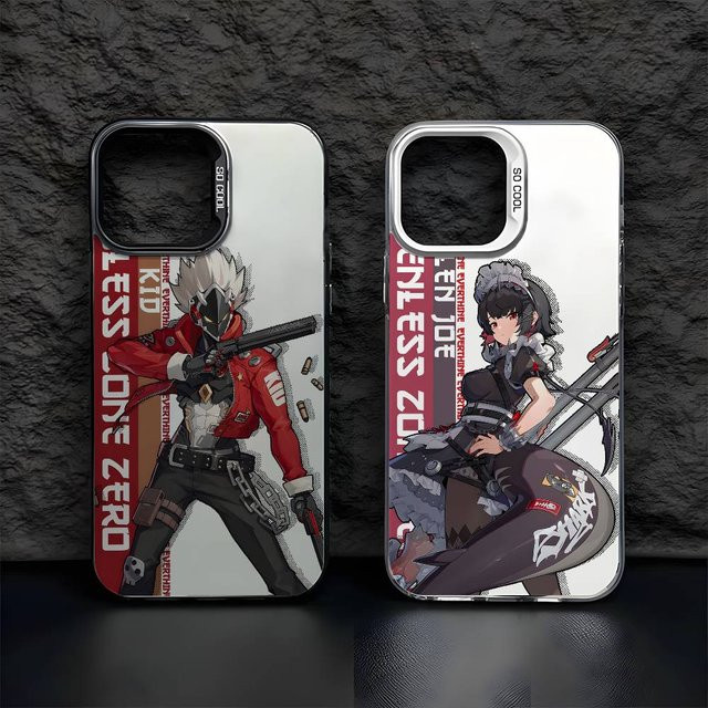 Aurora Funda Handyhülle im Zenless Zone Zero Design für iPhone 11 bis iPhone 17 Pro Max, mehrfarbig, matt mit Laser-Effekt - Bild 1