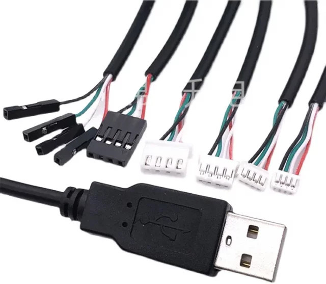 USB-C auf Dupont-Adapter Verlängerungskabel Schwarz für JST 1.25/ZH1.5/PH2.0/XH4.5 4-5-polig für Touchscreen-Datenleitung - Bild 1