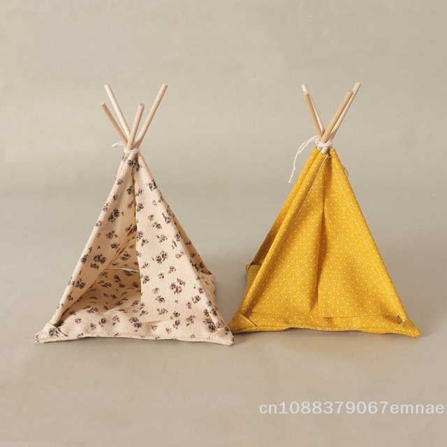 ZYAS Simulations-Miniatur-Campingzelt-Modell, Blumenwellenpunkt-Muster, 1-teiliges Set - Bild 1